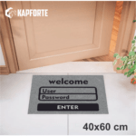Capacho vinil 40x60 - Welcome User Password Cinza