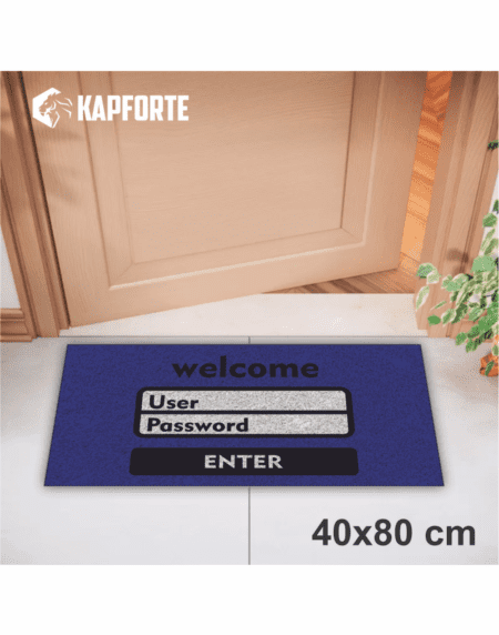 Capacho vinil 40x80 - Welcome User Password Azul