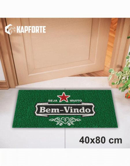 Capacho vinil 40x80 - Seja Bem Vindo Verde