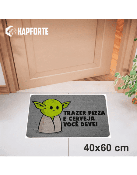 Capacho vinil 40x60 - Trazer Vinho Você Deve Cinza