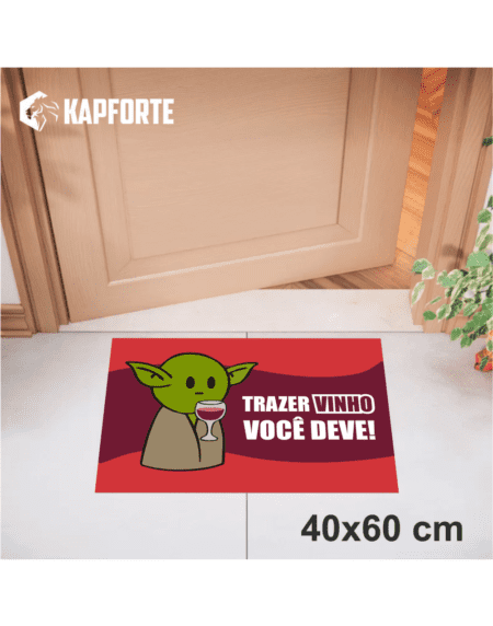 Capacho vinil 40x60 - Trazer Vinho Você Deve Vermelho